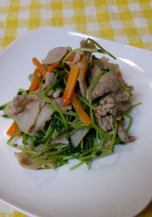 ～シンプルに♪豆苗と豚肉の炒め物～-レシピのメイン写真