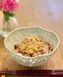 雑穀米とひきわり納豆の塩納豆ごはん