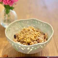 รูปของ 雑穀米とひきわり納豆の塩納豆ごはん