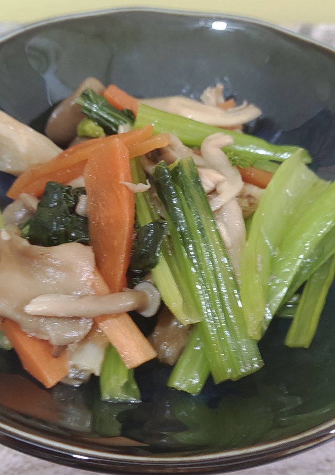 青梗菜ときのこの中華炒め風（レンチン）-レシピのメイン写真