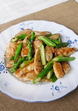 アスパラと鶏ささみの塩炒め-レシピのメイン写真