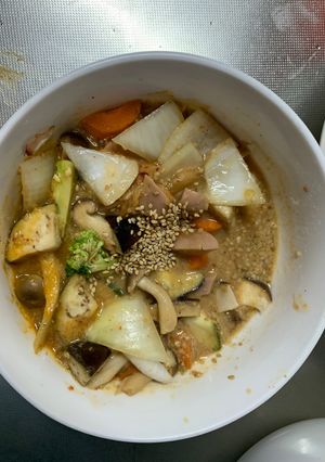 ゴロゴロ野菜魚肉ソーセージユッケ炒煮風-レシピのメイン写真