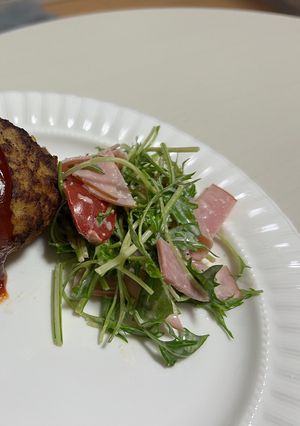 手作りドレッシングと水菜のサラダ-レシピのメイン写真