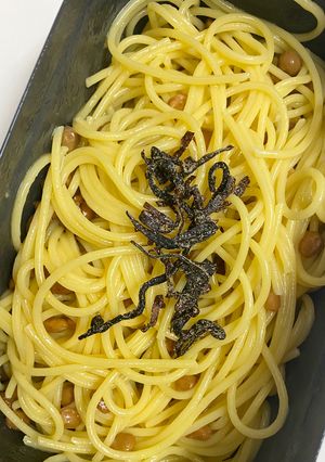 節約キャンプ飯！和えるだけ！納豆パスタ-レシピのメイン写真