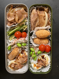 男子高校生弁当記録17豚バラ生姜焼き-レシピのメイン写真