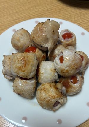 材料2つ！？簡単！肉巻きミニトマト-レシピのメイン写真