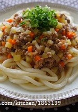 減塩☆お酢でさっぱり肉じゃが風まぜうどん-レシピのメイン写真
