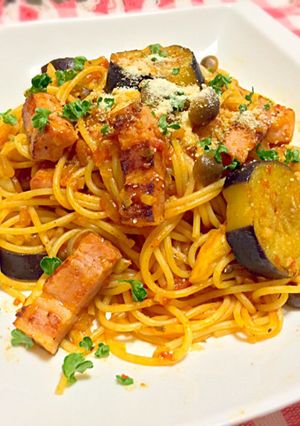 秋茄子ときのこのベーコントマトパスタ-レシピのメイン写真