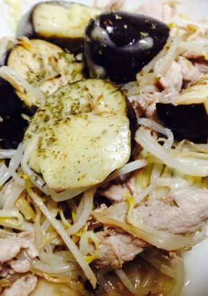 豚肉となすともやしのチーズ焼きポン酢風味-レシピのメイン写真