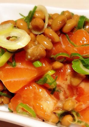 簡単10分！サーモンと納豆のサッパリ和え-レシピのメイン写真