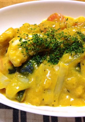 煮物リメイク◎南瓜と鶏胸の豆乳クリーム煮-レシピのメイン写真