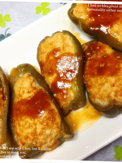 ピーマンの肉詰め(煮込み風)-レシピのメイン写真