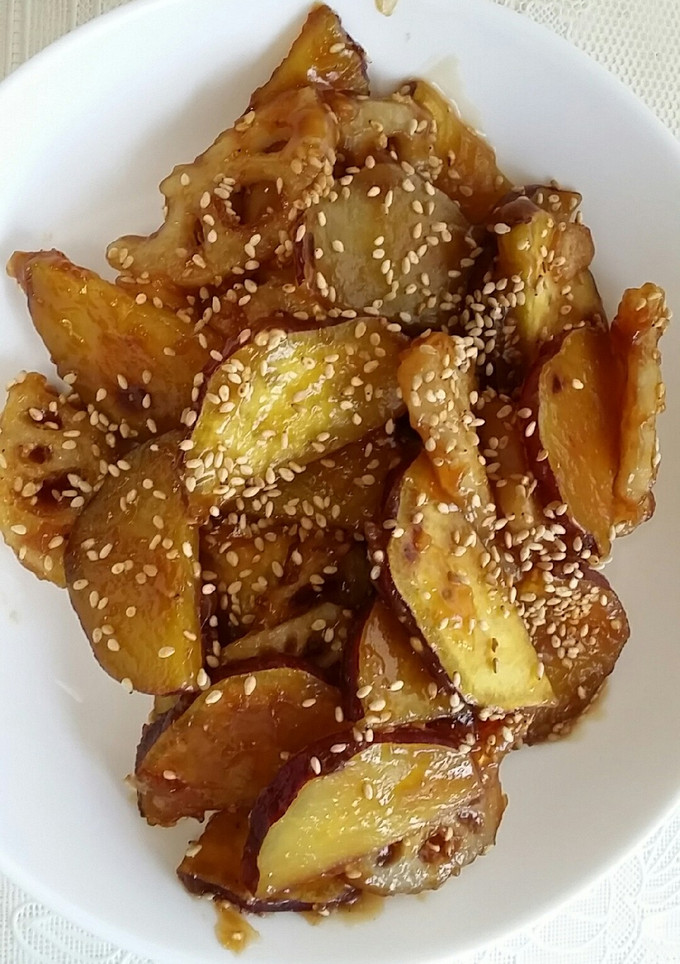 さつまいもと蓮根の甘い醤油味炒め？-レシピのメイン写真