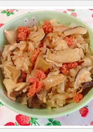 秋鮭とエリンギの炊き込みごはん-レシピのメイン写真
