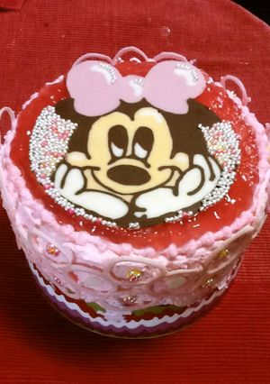 100均デコペンでミニーちゃんケーキ-レシピのメイン写真