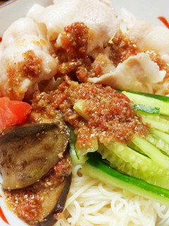 豚しゃぶとお野菜の梅ごまダレそうめん-レシピのメイン写真