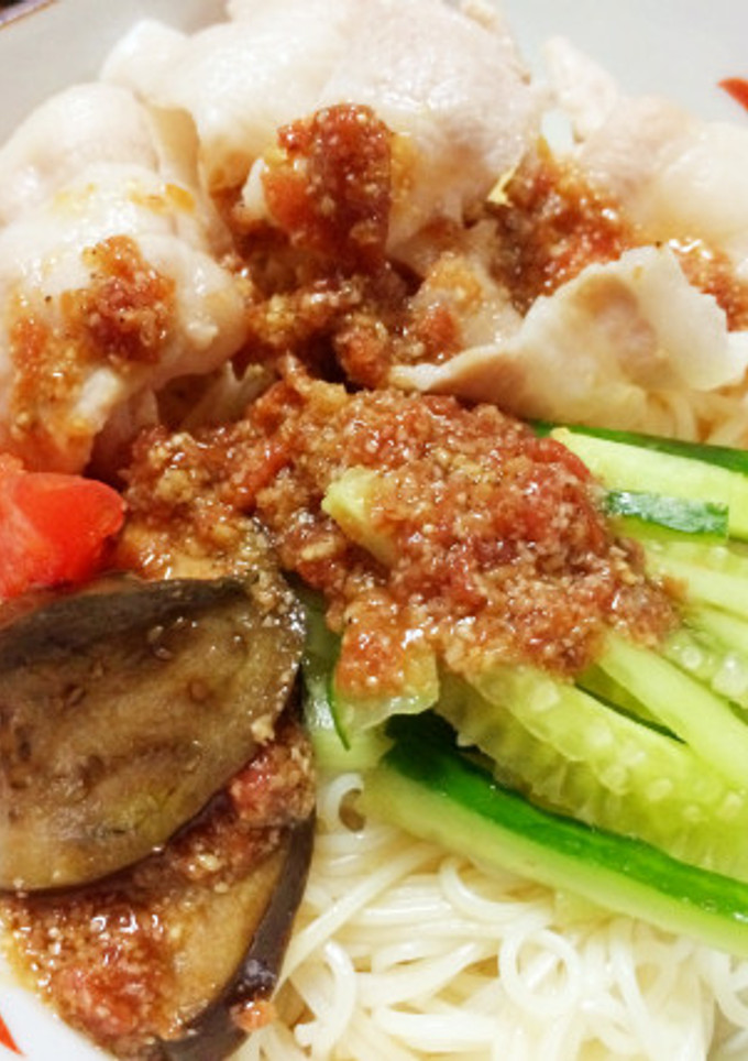 豚しゃぶとお野菜の梅ごまダレそうめん-レシピのメイン写真