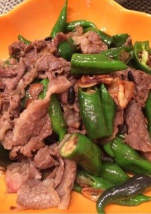 甘とうの牛肉トウチ炒め★ししとう-レシピのメイン写真