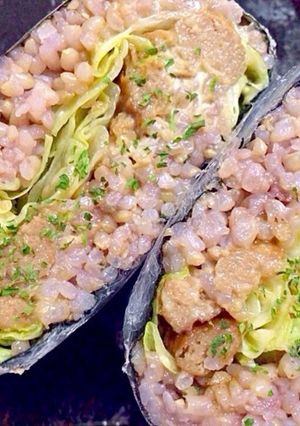 テリヤキミートボールマヨのおにぎらず-レシピのメイン写真