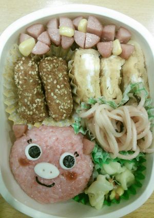 ブーちゃんキャラ弁-レシピのメイン写真