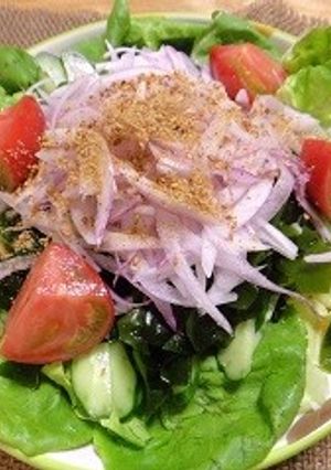 金ごますりごまのレッドオニオンサラダ-レシピのメイン写真