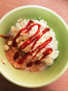 冷やご飯で簡単トマトチーズリゾット卵のせ-レシピのメイン写真