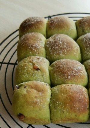 HBで抹茶と甘納豆のもちふわちぎりパン-レシピのメイン写真