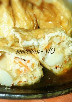 鶏ひき肉とあげの巾着煮＊優しい味です-レシピのメイン写真