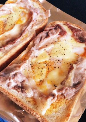 超絶ズボラの豚玉トースト(´c_`)-レシピのメイン写真