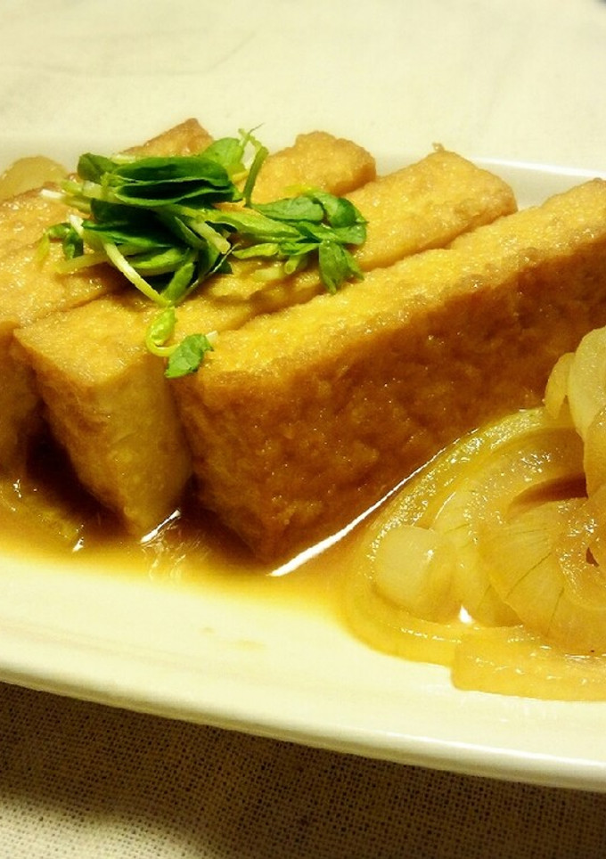 簡単♪厚揚げと玉ねぎのめんつゆバター-レシピのメイン写真