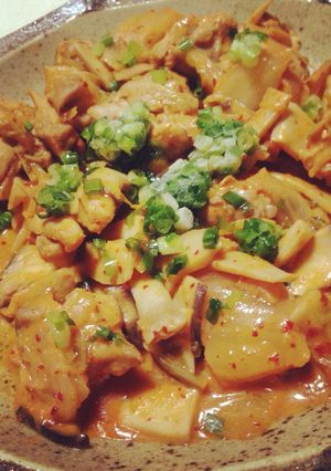 鶏肉のキムチクリーム炒め-レシピのメイン写真
