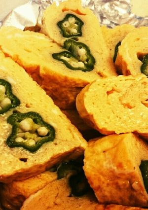 玉子焼き、オクラ入♪お弁当おかずにも♪-レシピのメイン写真