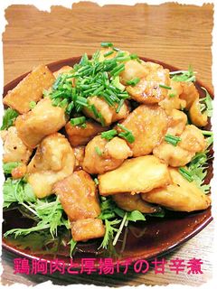 鶏胸肉と厚揚げの甘辛煮-レシピのメイン写真