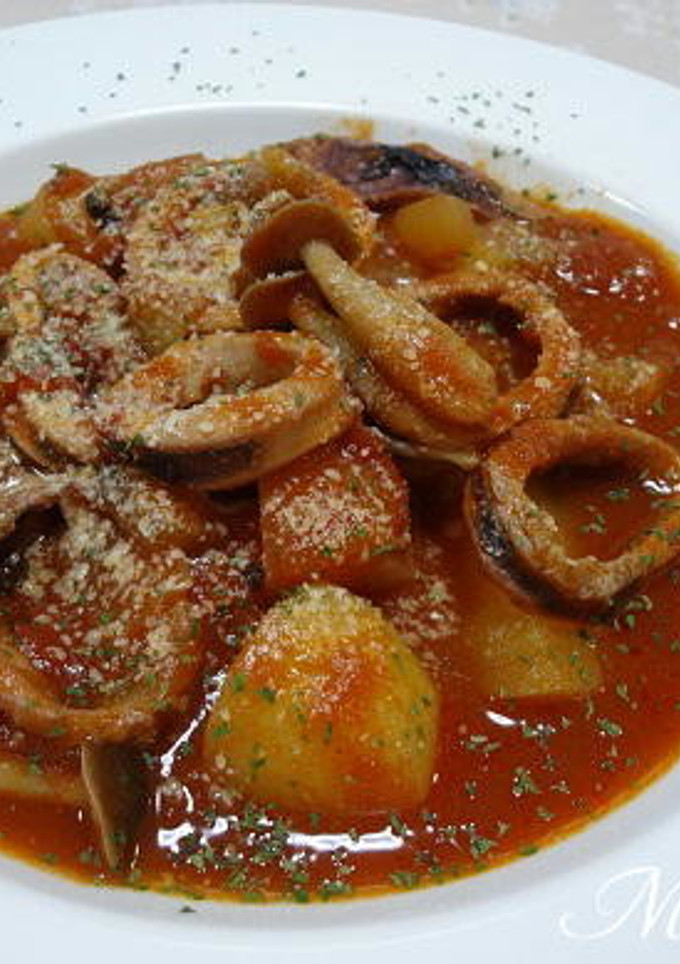 イカとじゃがいものトマト煮-レシピのメイン写真
