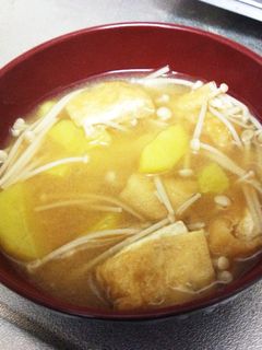 さつまいもとえのきのみそ汁-レシピのメイン写真