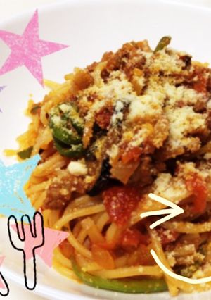 豚ひき肉☆簡単ミートソーススパU^ェ^U-レシピのメイン写真