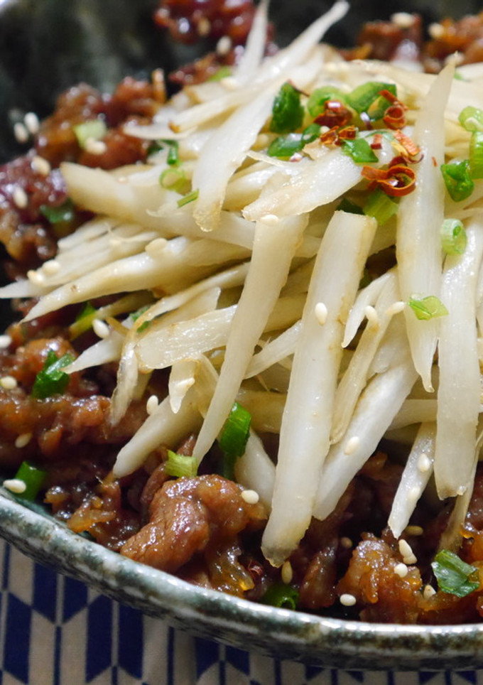 ひと皿で３度美味しい中華風✿牛ごぼう-レシピのメイン写真