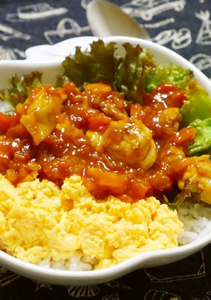 カフェ風～混ぜて食べるチキンライス♥-レシピのメイン写真