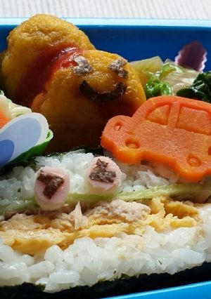 キャラ弁☆おにぎりサンド♪-レシピのメイン写真