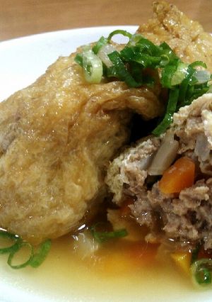 美味しぃ♪すしあげの肉詰め♥-レシピのメイン写真