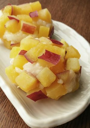 ご飯と餅で簡単！さつま芋おはぎ☆お彼岸に-レシピのメイン写真