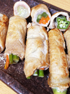 レンジで時短!野菜の肉巻-レシピのメイン写真