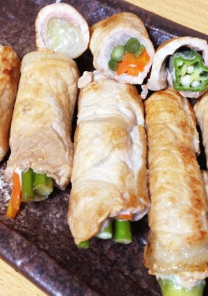 レンジで時短!野菜の肉巻-レシピのメイン写真