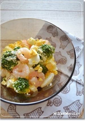 ブロッコリーとエビのミモザサラダ-レシピのメイン写真