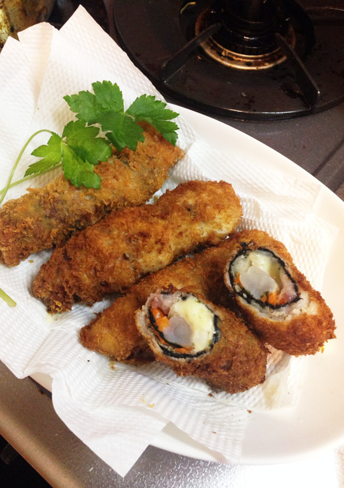 簡単☆エビとチーズの豚バラ巻き揚げ☆☆☆-レシピのメイン写真