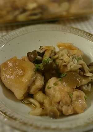 鶏ときのこのガリバタ醤油蒸し-レシピのメイン写真