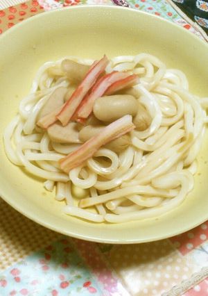 ウインナーかにかま醤油うどん-レシピのメイン写真