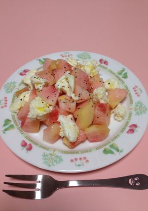 とっても簡単☆噂の☆桃モッツァレラ☆-レシピのメイン写真