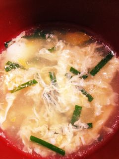 中華スープ 簡単 ニラ卵-レシピのメイン写真