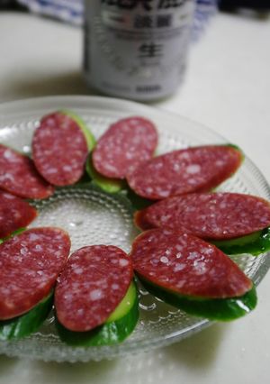 ５分でおつまみ☆サラミ胡瓜♪-レシピのメイン写真